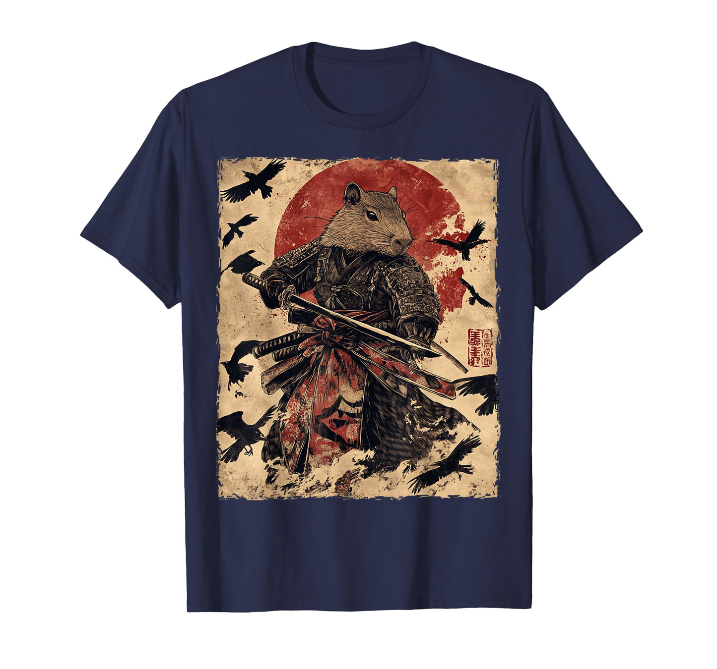 Capybara Samurai Graphic Japanese Warrior Anime T-Shirt