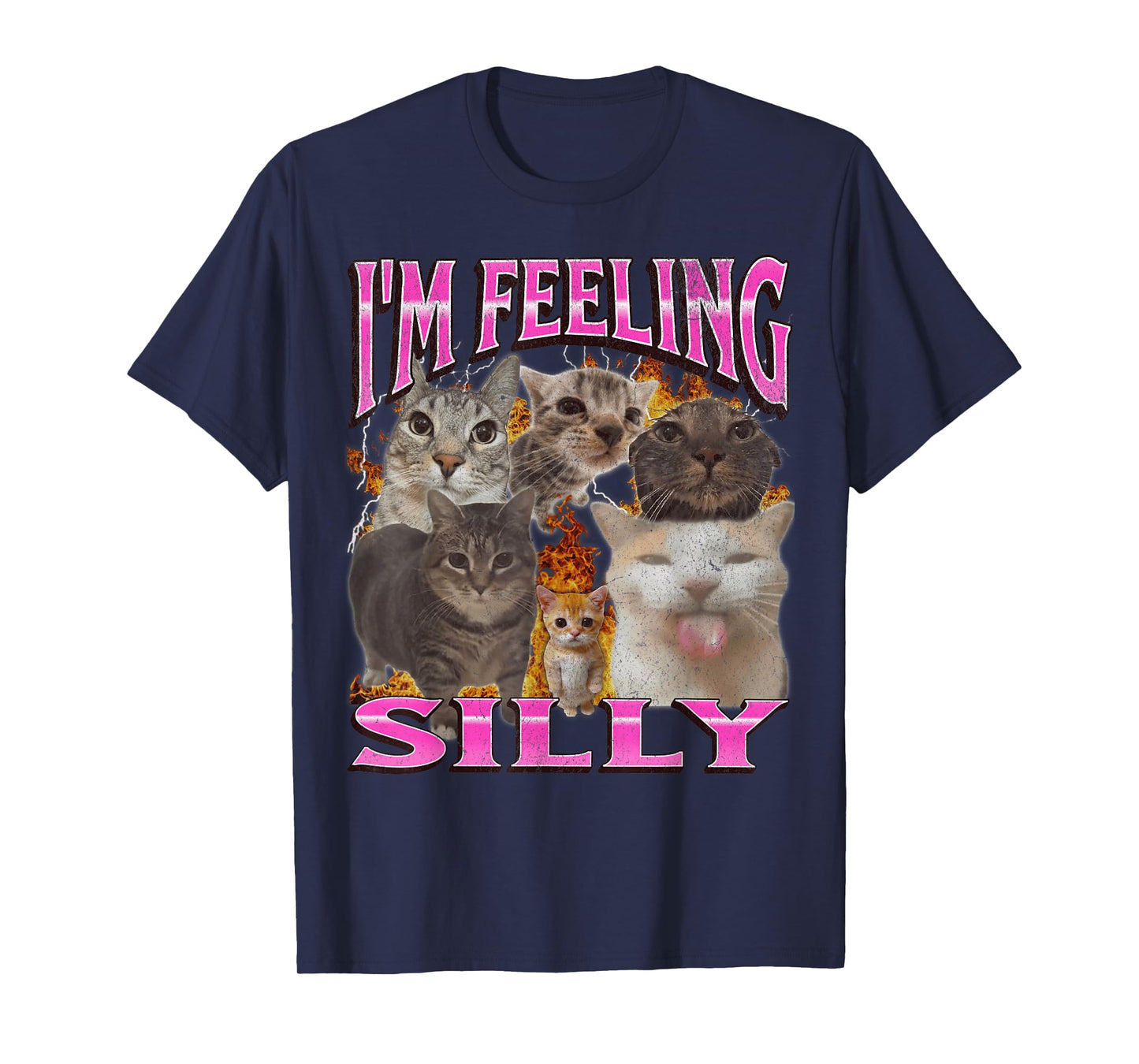 I'm Feeling Silly Funny Cat Meme Bootleg Graphic T-Shirt for Men Women