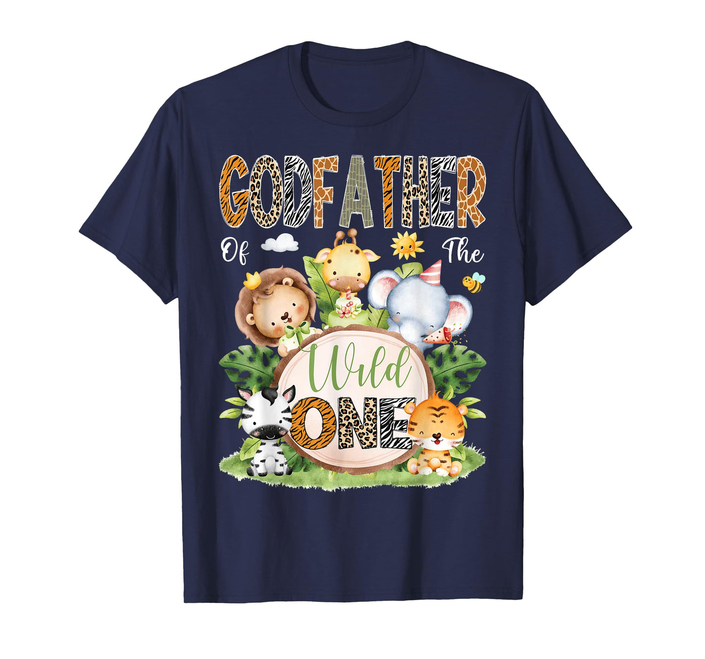 GodFather Of The Wild One 1St Birthday Kids Safari Jungle T-Shirt