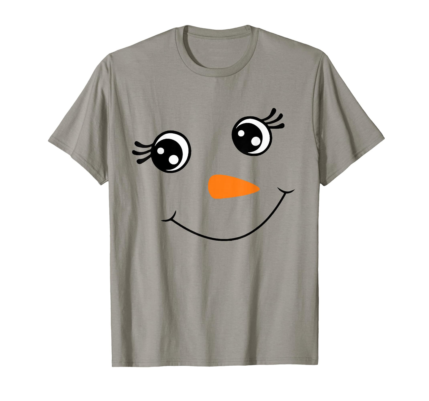 Winter Snowman Face Eyelashes Christmas Xmas For Girl Womens T-Shirt