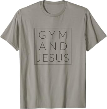 Gym and Jesus, Christian Workout, Fun Modern Fitness T-Shirt