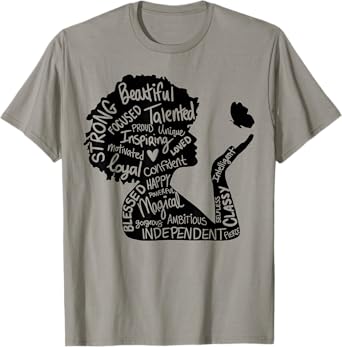 Powerful Afro Woman Afrocentric Black African American T-Shirt
