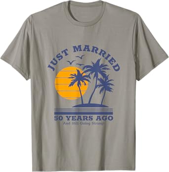 Romantic Matching Couples - Golden 50th Wedding Anniversary T-Shirt