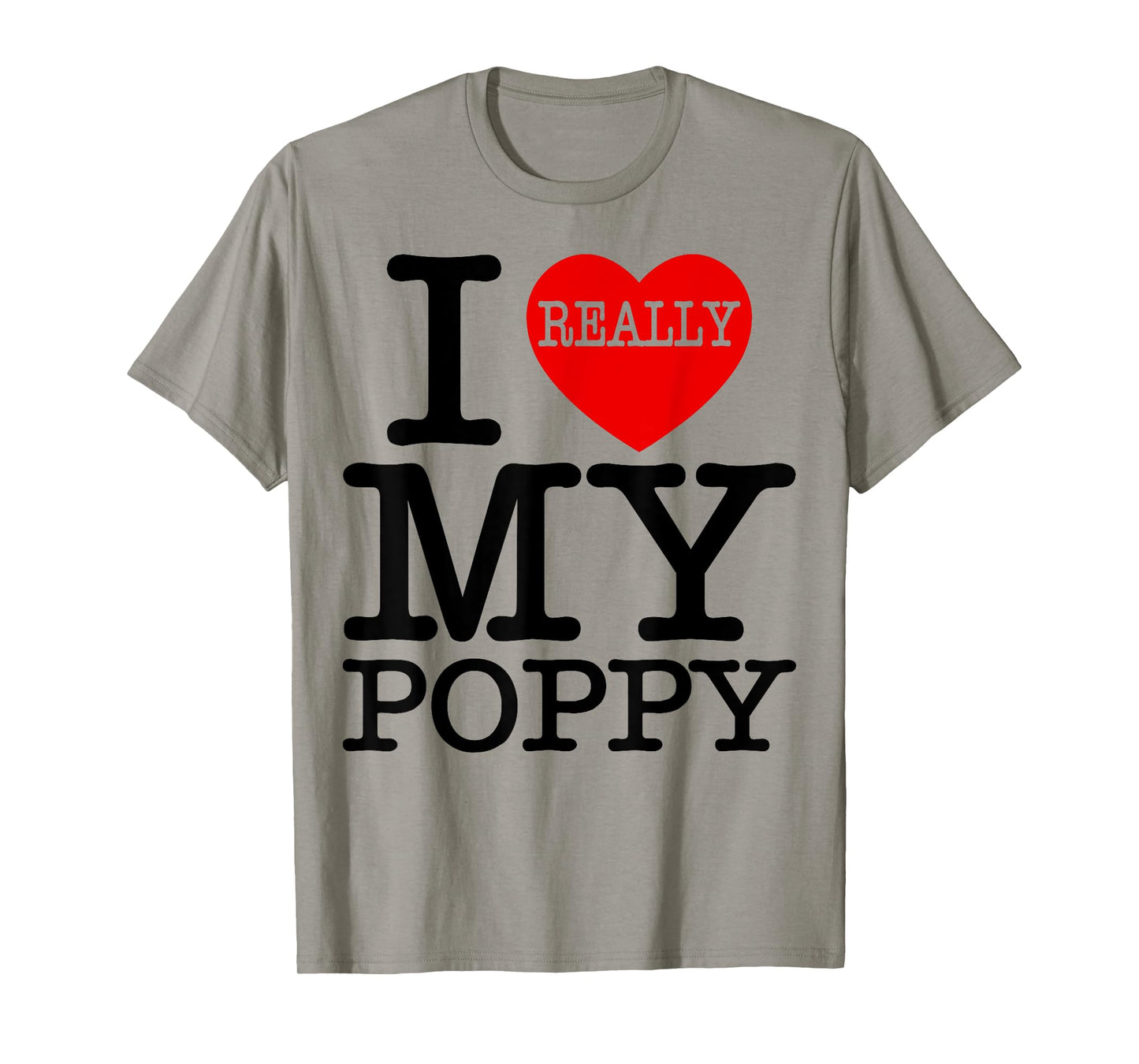 Fun I Heart My Poppy I Love My Poppy Grandpa Grandparent Day T-Shirt