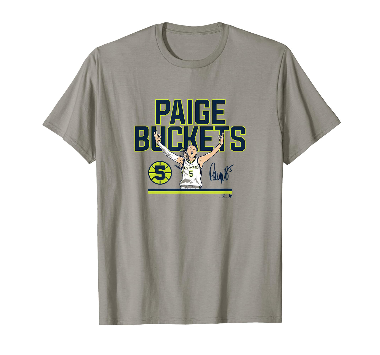 Paige Bueckers - Buckets Stripe (Gray) - Dallas Basketball T-Shirt