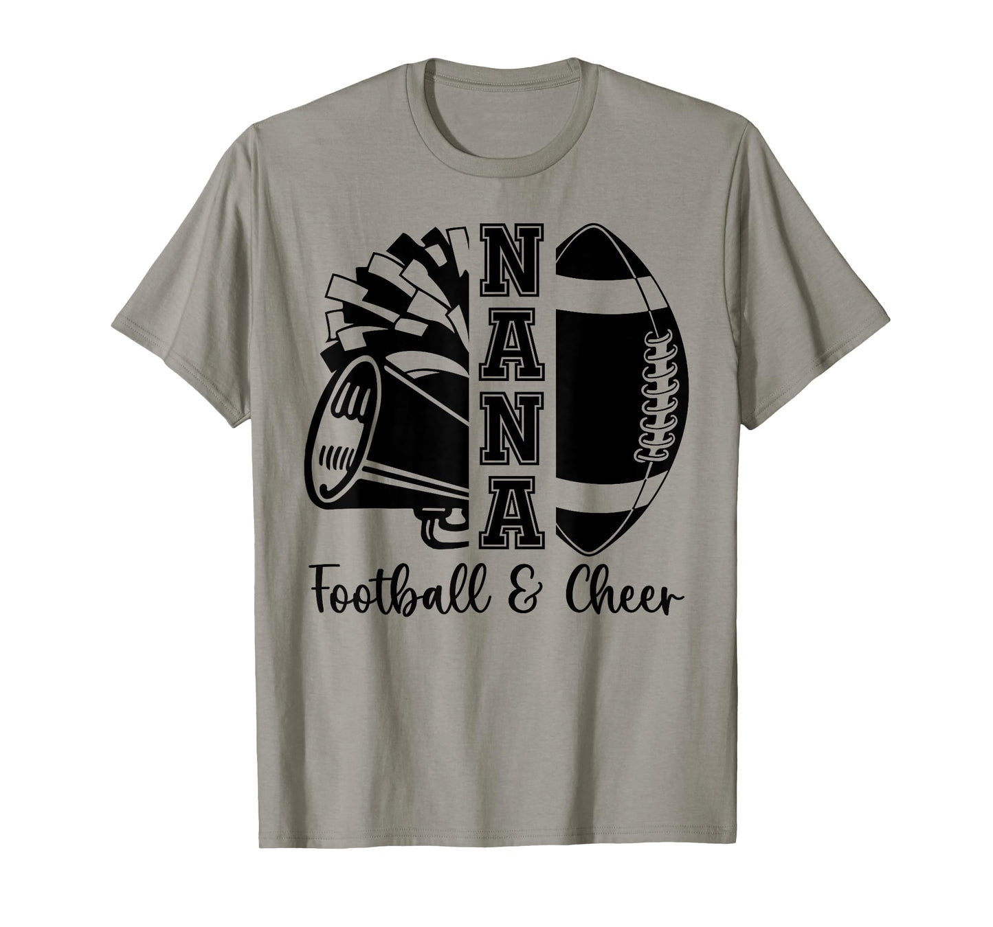 Football Cheer Nana Grandma High School Cheerleader Pom Pom T-Shirt