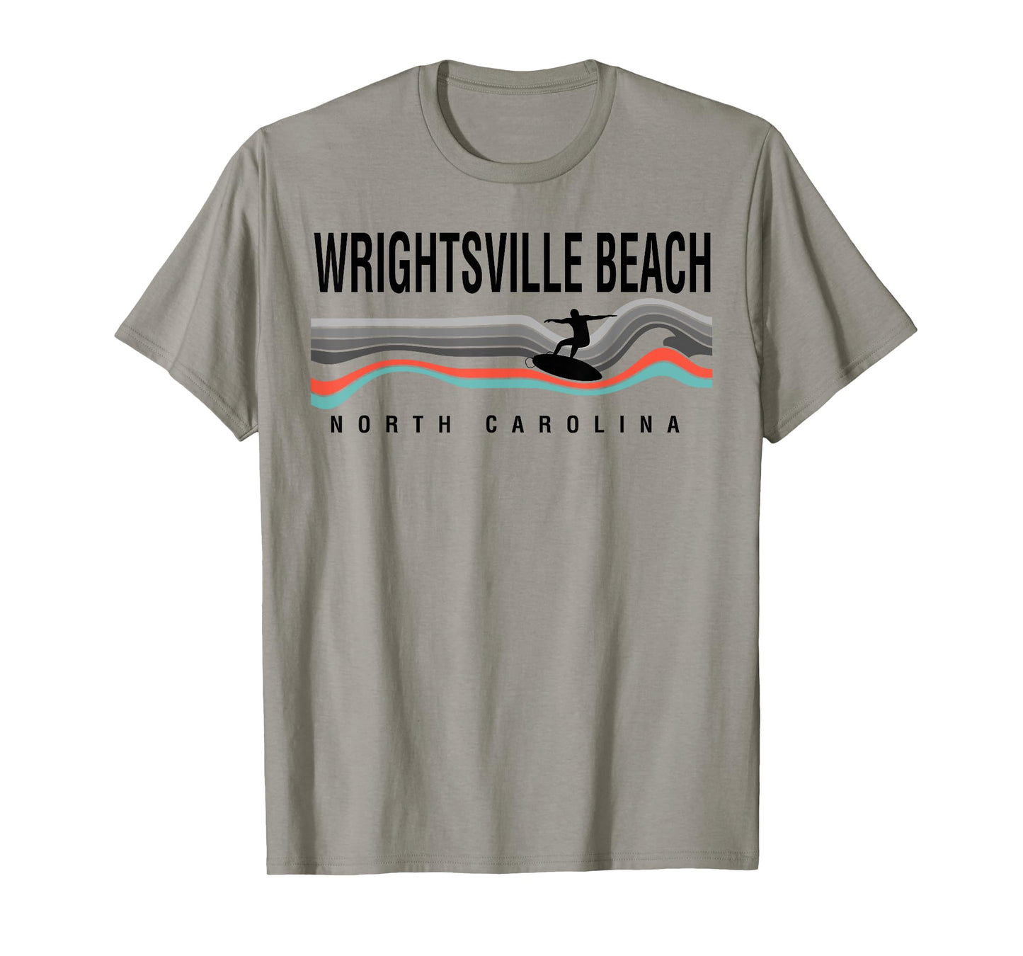 Wrightsville Beach North Carolina Surfboard Navy Men Women Girls Kids T-Shirt