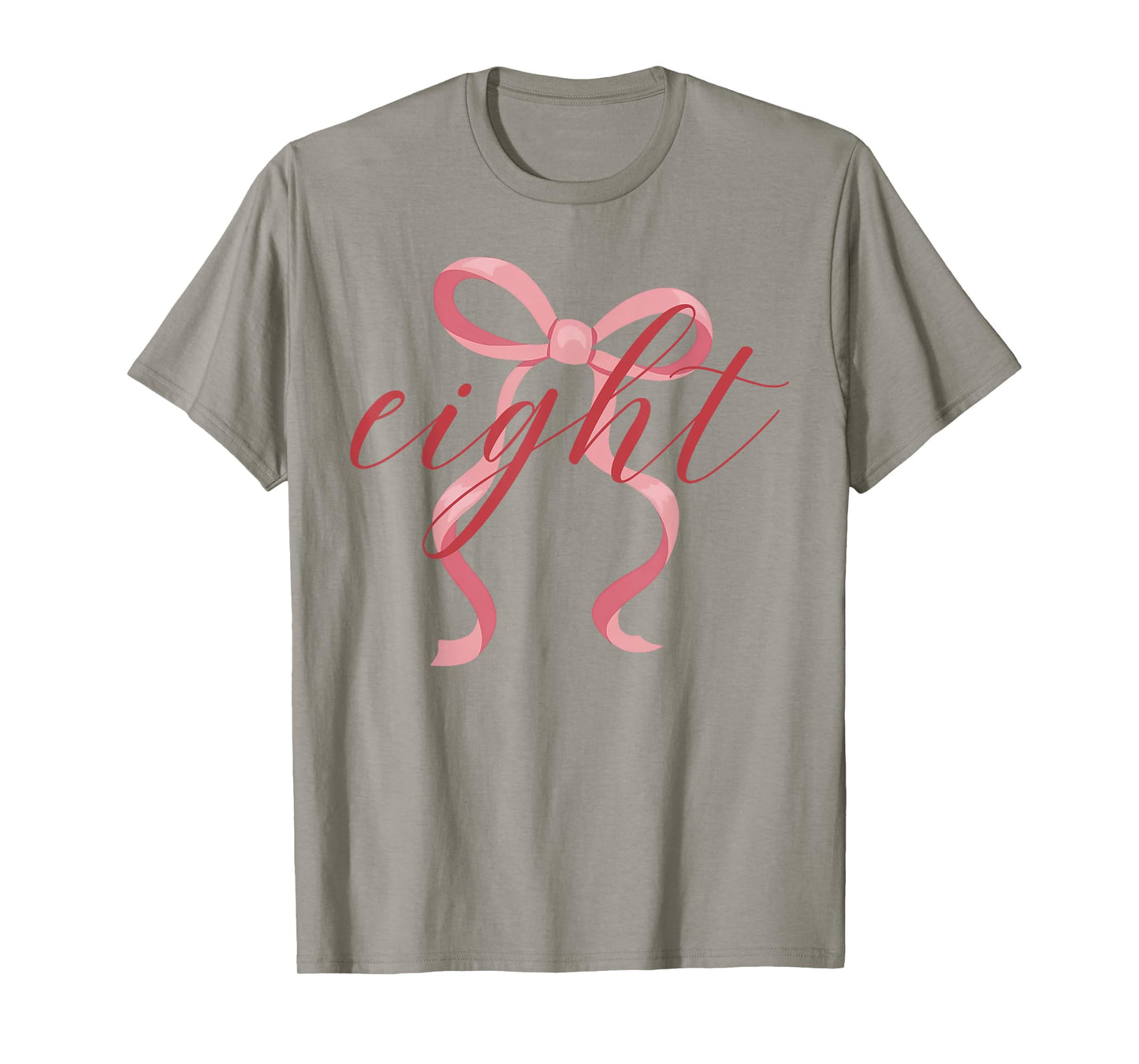 Pink Girl Coquette Bow 8 Year Old 8th Birthday Party T-Shirt