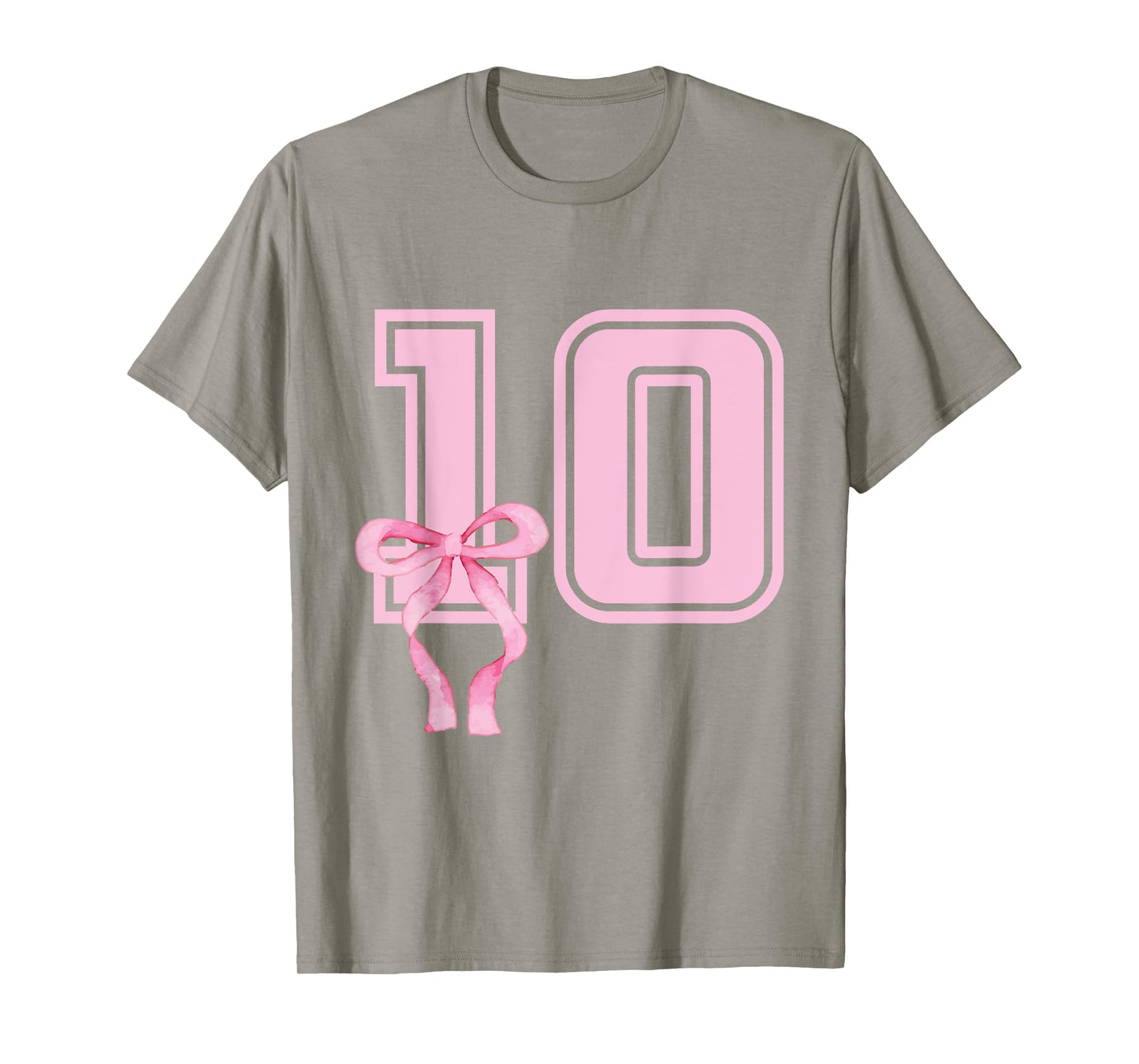 10 Year Old Birthday Girl Coquette Pink Bow Aesthetic T-Shirt