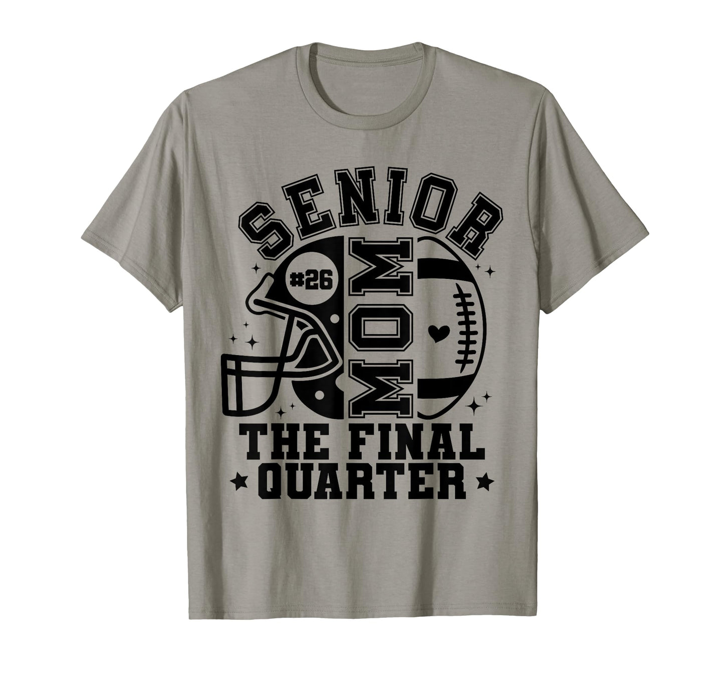 Groovy Senior Football Mom The Final Quarter 2026 Game Day T-Shirt