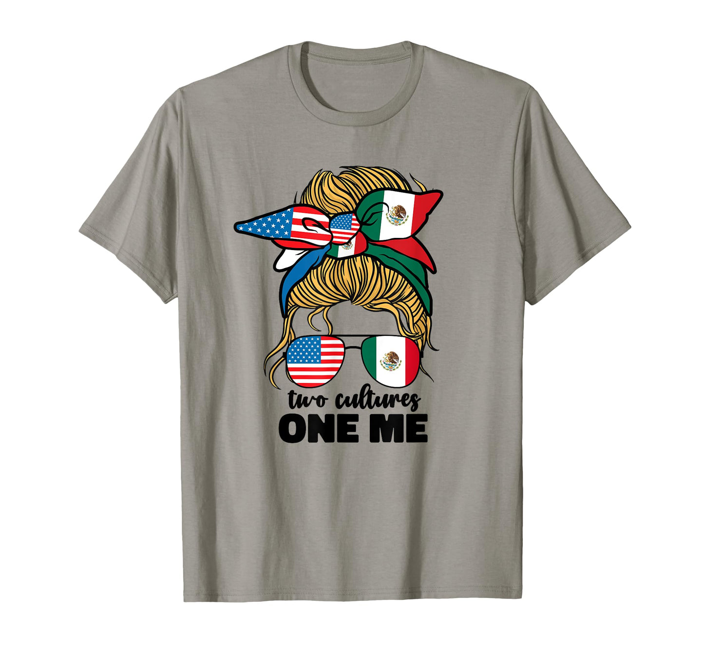 Half Mexican And American Mexico America Usa Flag Girl Woman T-Shirt