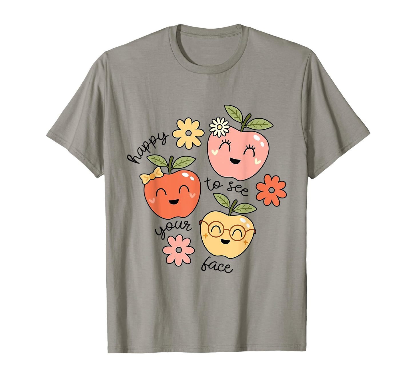 Happy to See Your Face Cute Apple Teacher Back to School T-Shirt
