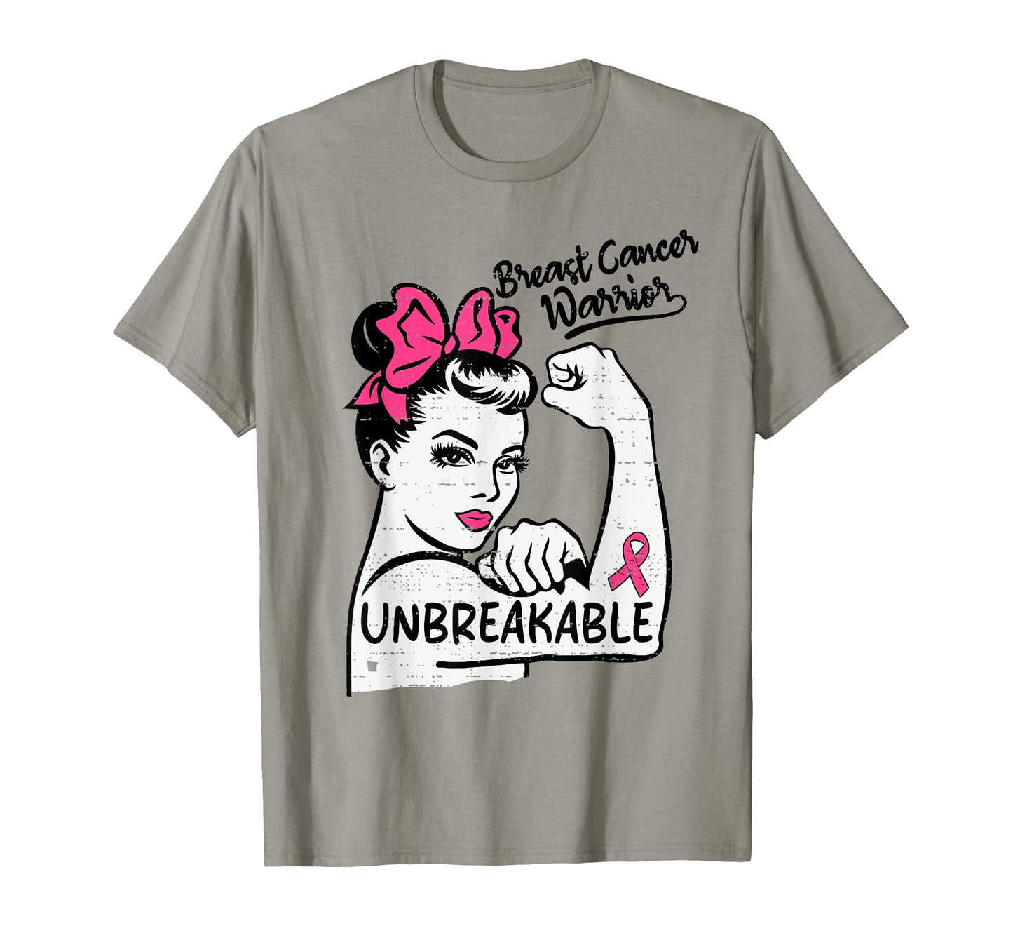 Womens Breast Cancer Warrior Awareness Survivor Pink Ribbon T-Shirt