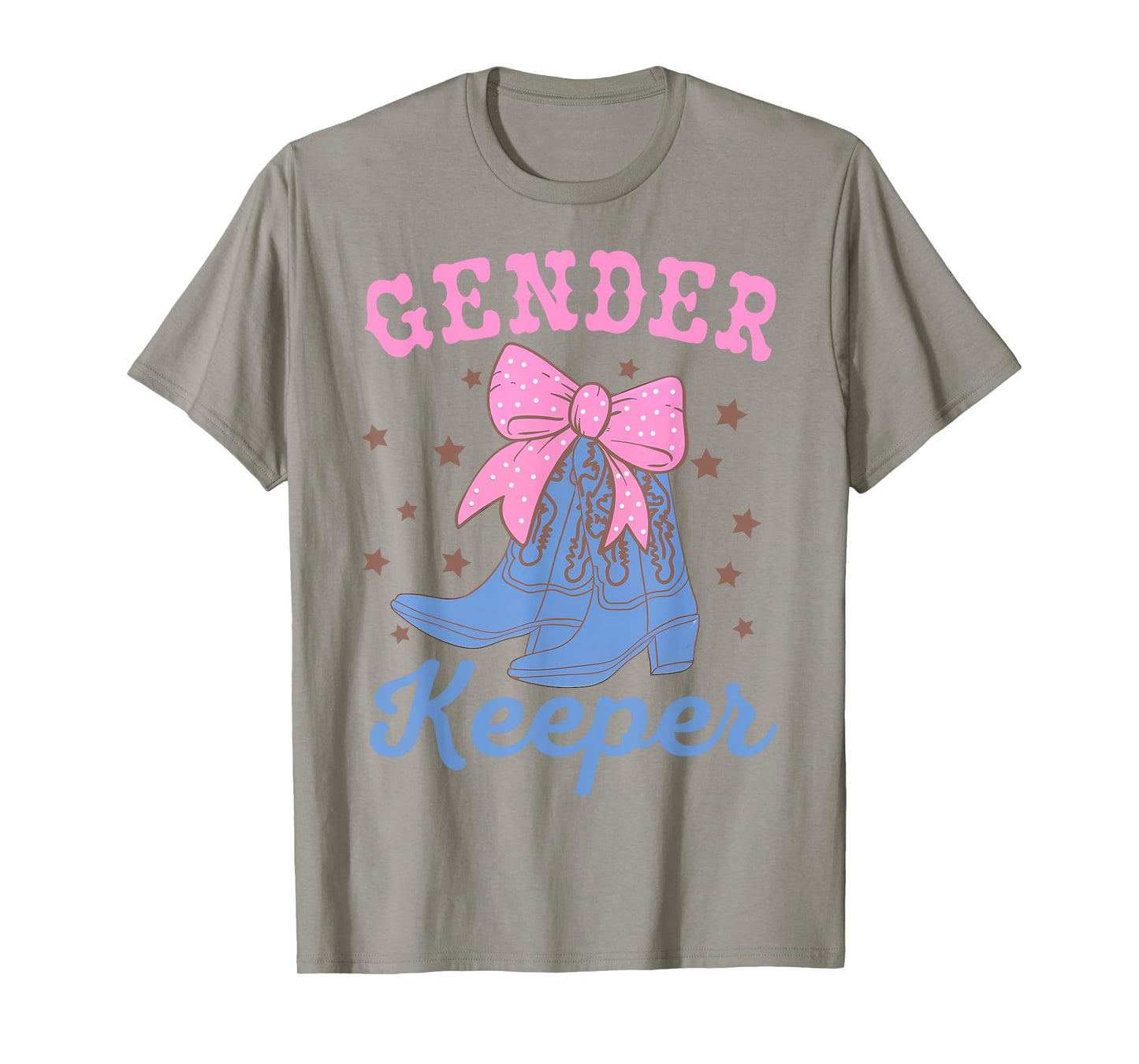 Boots Or Bows Gender Keeper Of The Gender Reveal Family T-Shirt