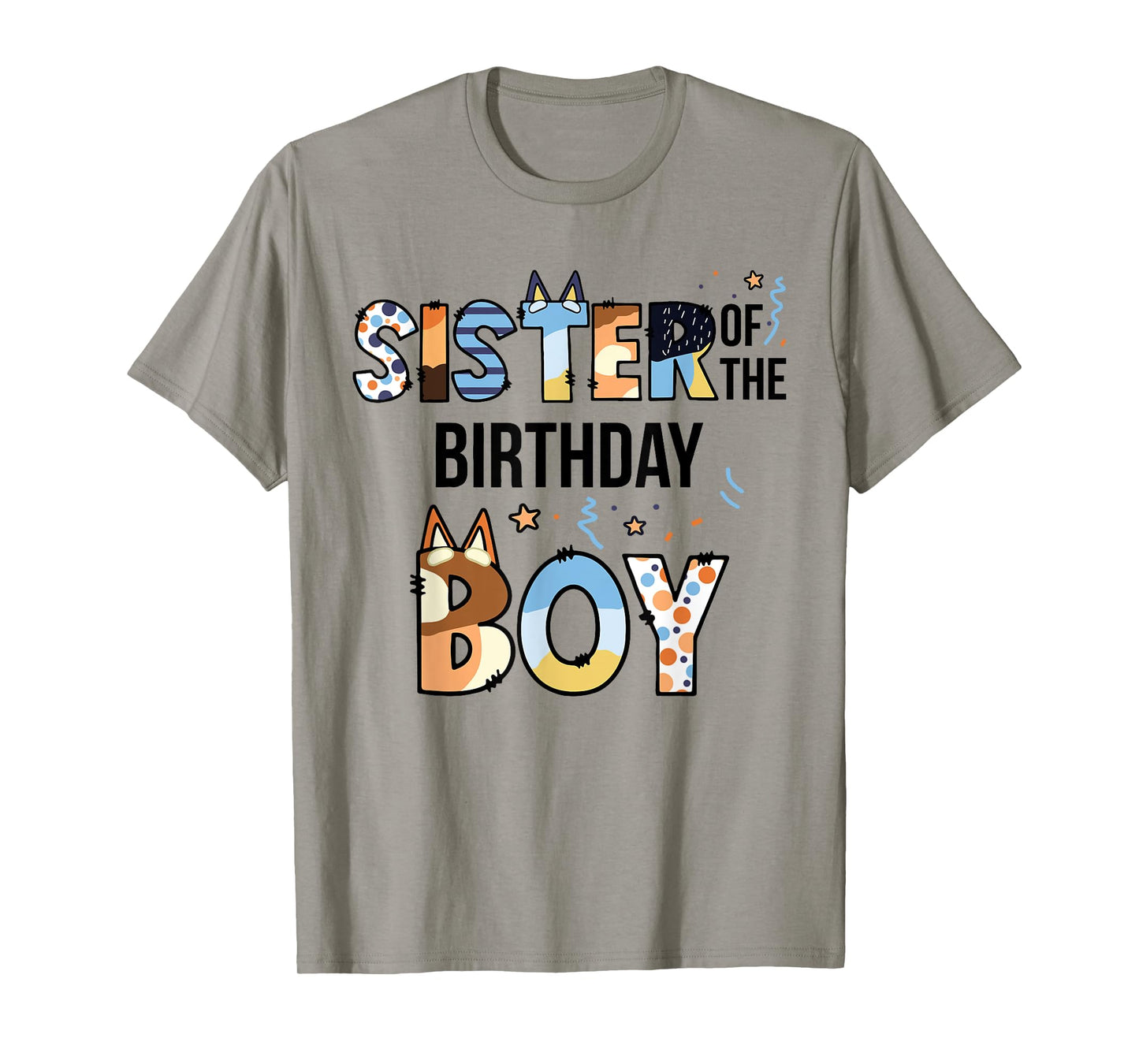Sister Of The Birthday Boy Party Blue Dog Lover Matching T-Shirt