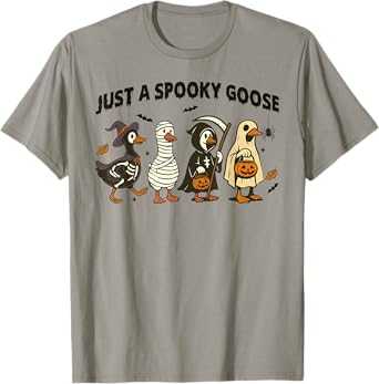 Just A Spooky Goose Halloween Costume Fun Men Women T-Shirt