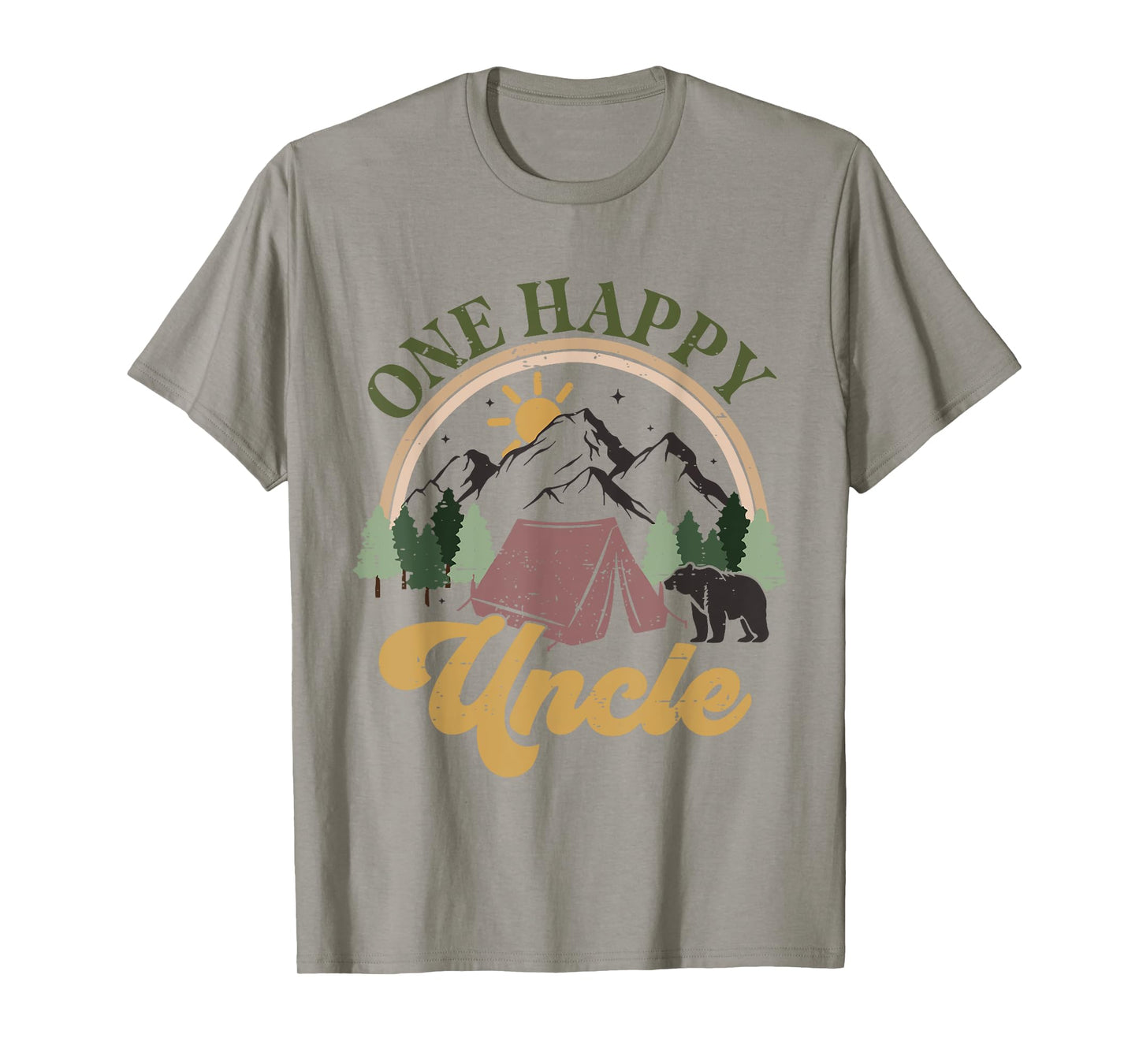 Cute One Happy Camper Birthday Decorations One Happy Uncle T-Shirt