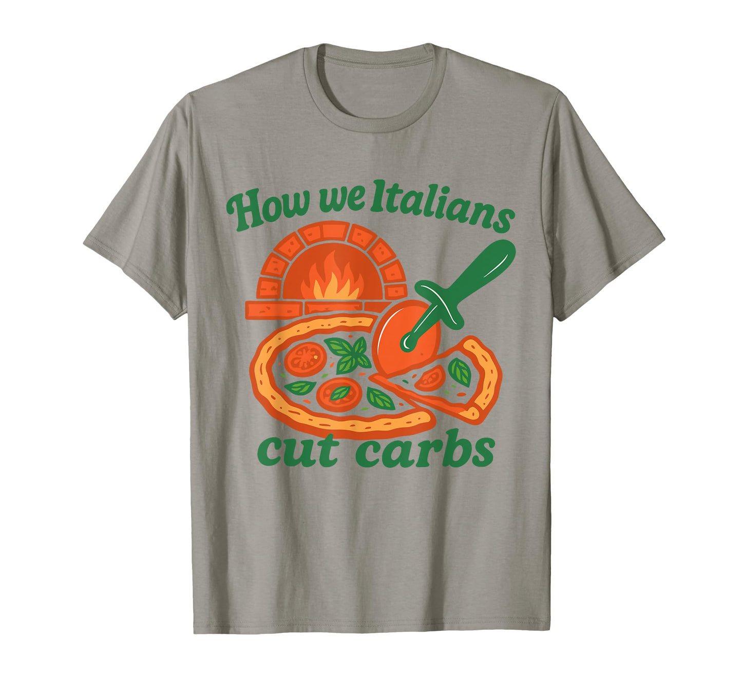 Retro How We Italians Cut Carbs Italian Pizza Slice Costume T-Shirt