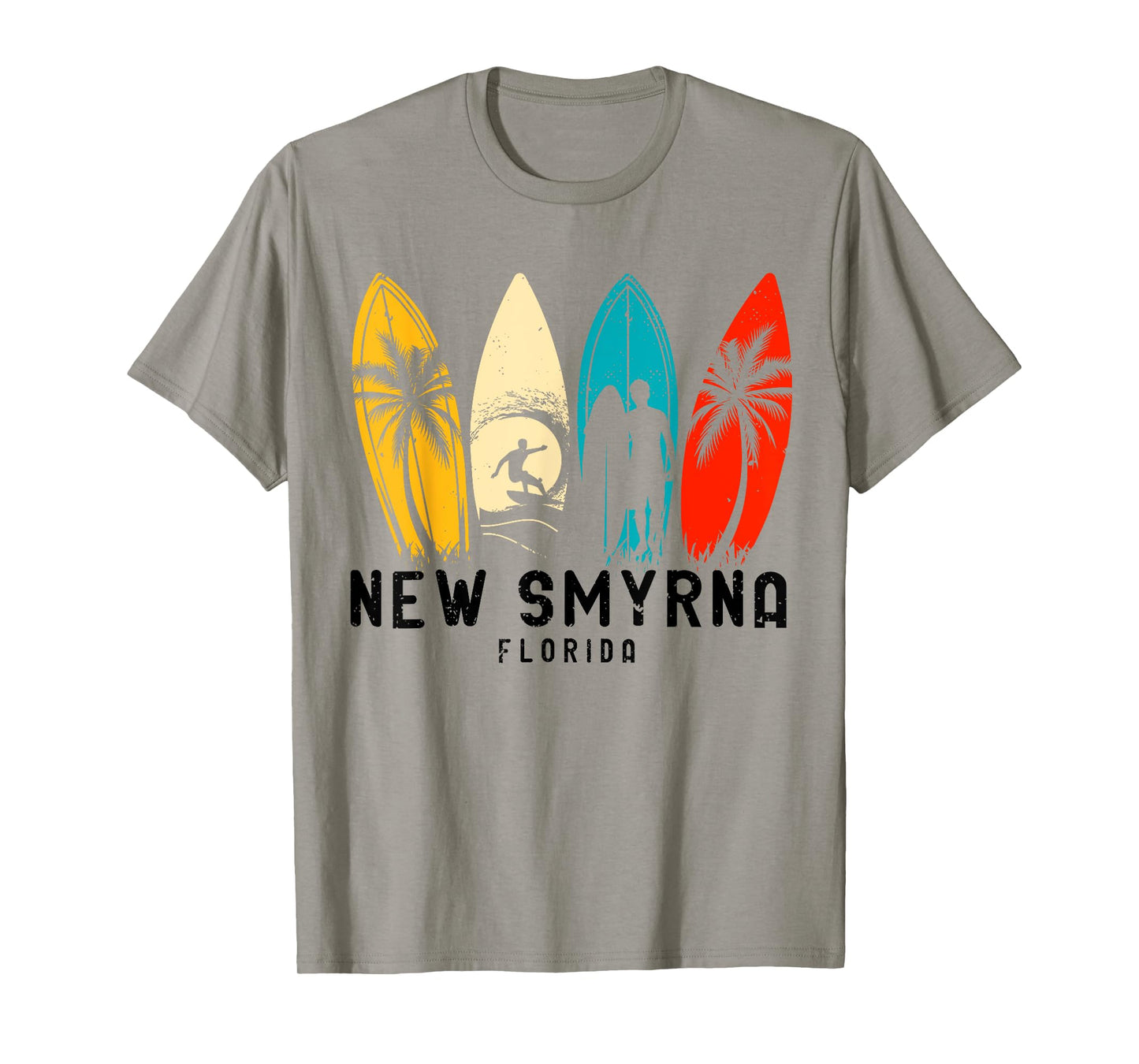 Vintage New Smyrna Beach Florida Surfboarder Men Women Girls Kids T-Shirt