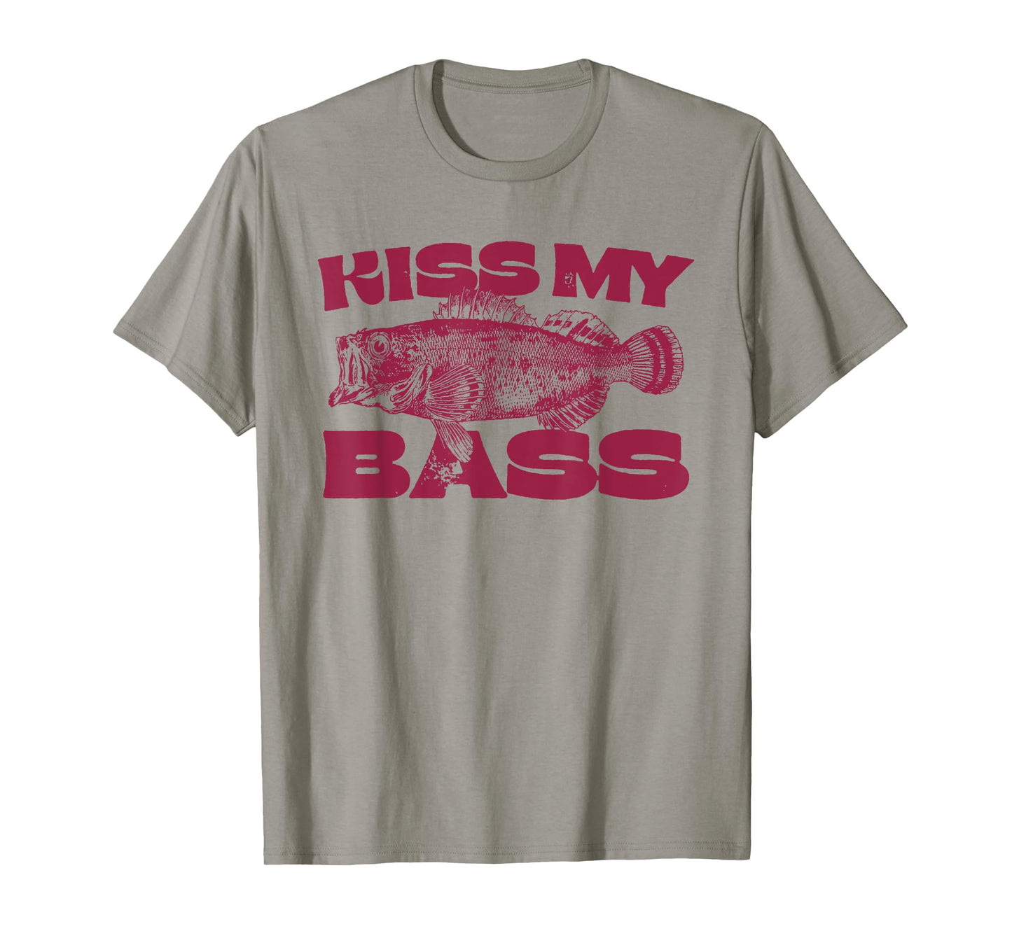 Funny Kiss My-Bass Fishing Lover Bass Fisher Womens Mens T-Shirt