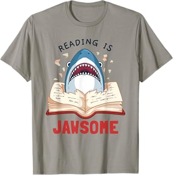 Reading Is Jawsome Bookworm Shark Book Lover Gift For Kids T-Shirt