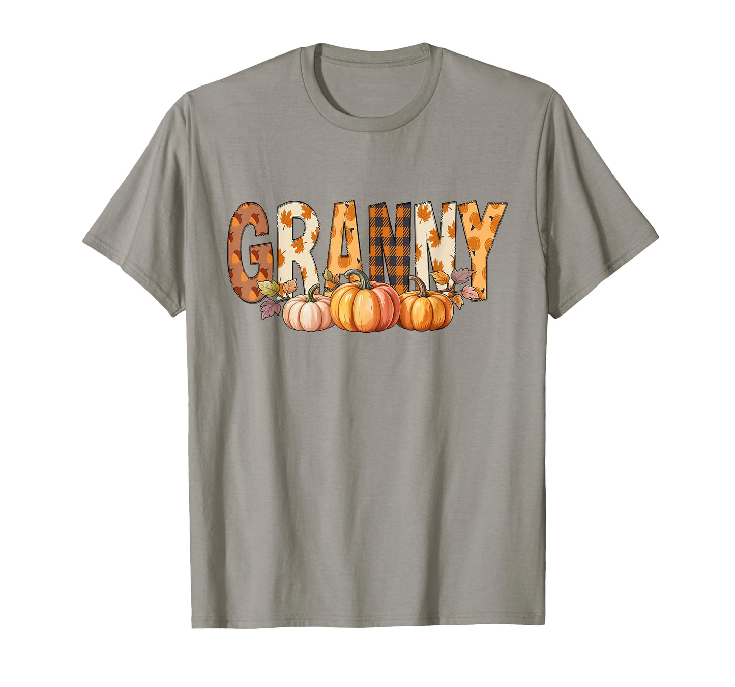 Granny Fall Theme Shirt Autumn Pumpkins Leaves Design T-Shirt