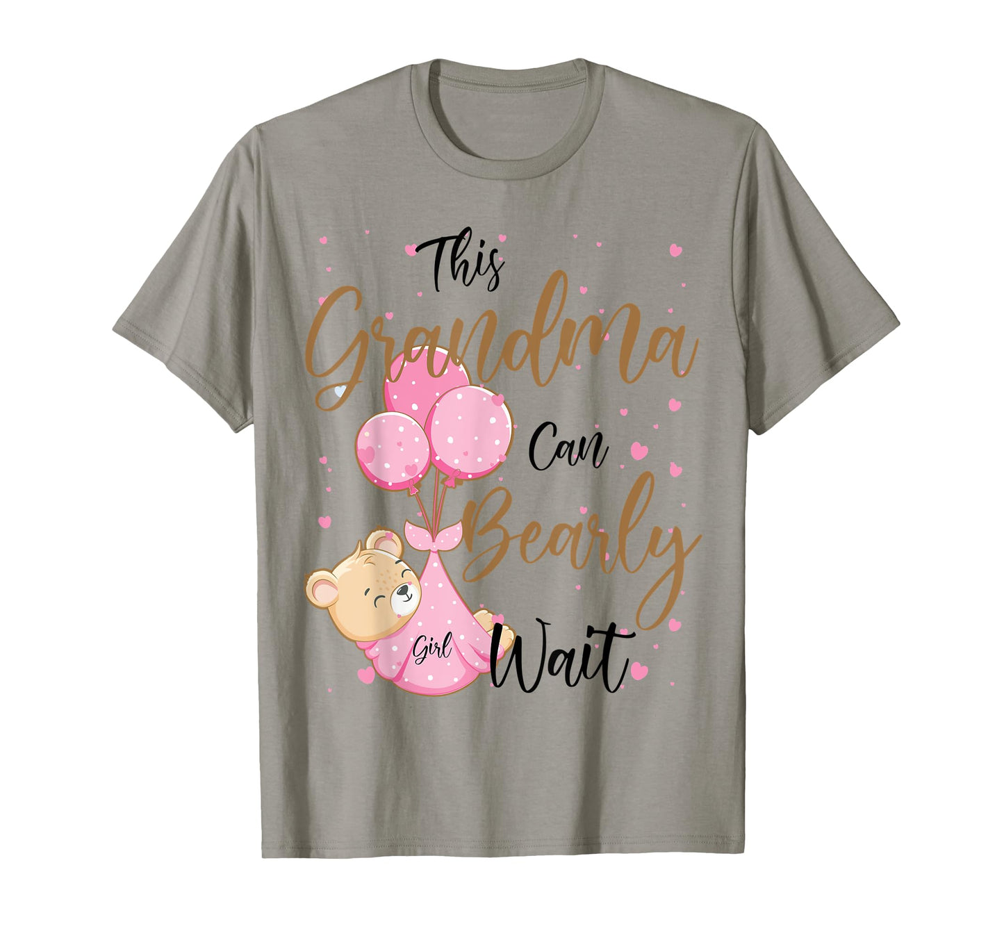 Baby Bear Baby Shower Spring Grandma Bearly Wait Baby Girl T-Shirt