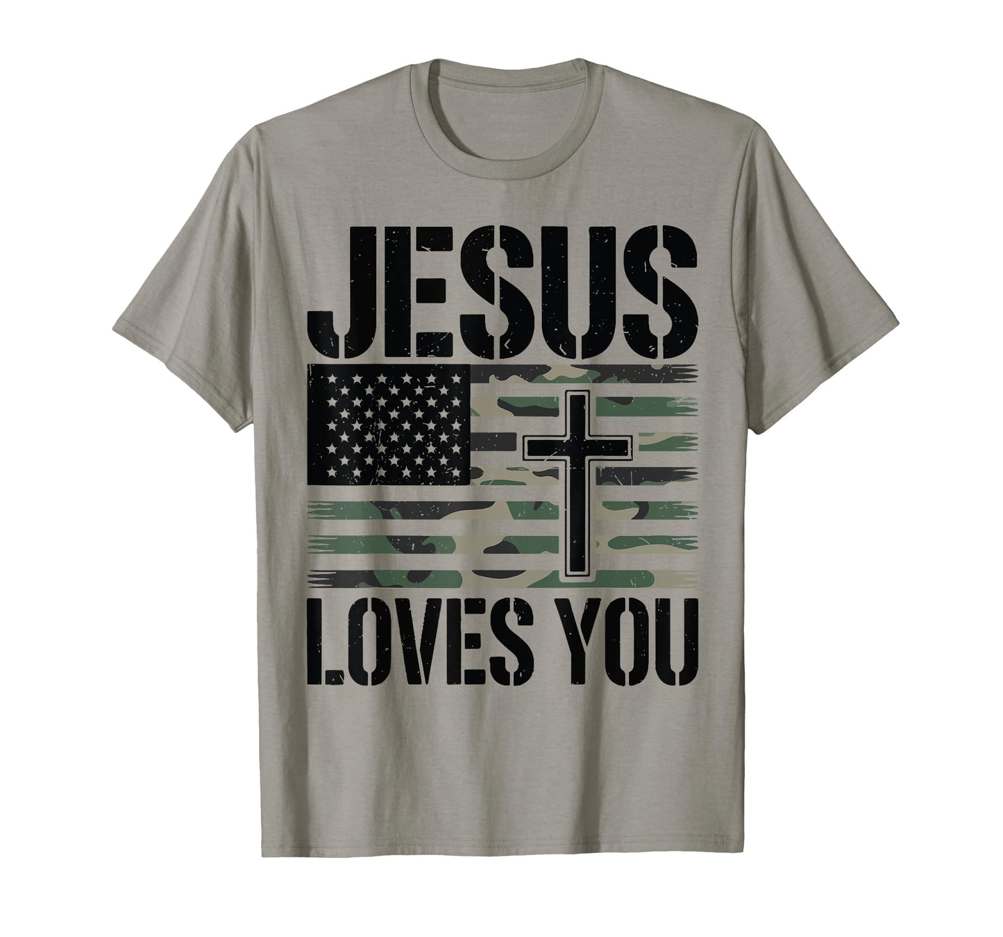 Jesus Loves You Camo Christian 4th July Men Women God Son T-Shirt