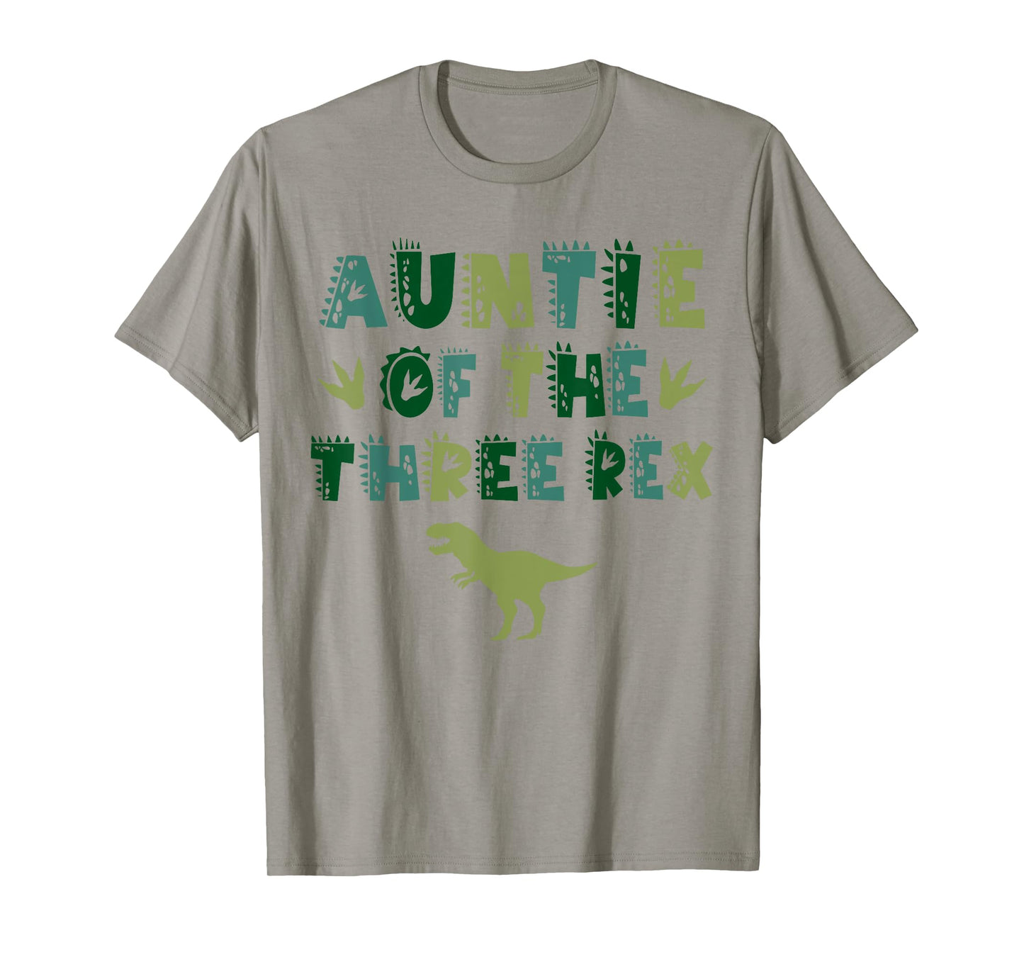 Auntie Of The Three Rex Birthday Shirts Dinosaur Family T-Shirt