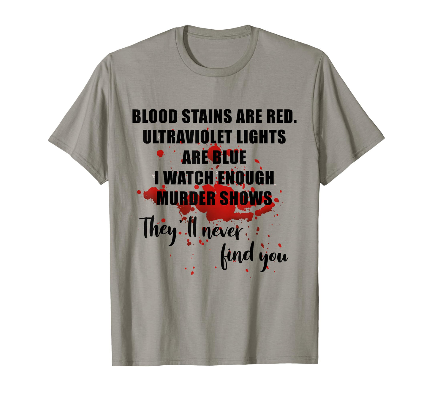 Blood Stains Are Red Ultraviolet Lights Are Blue Men & Women T-Shirt