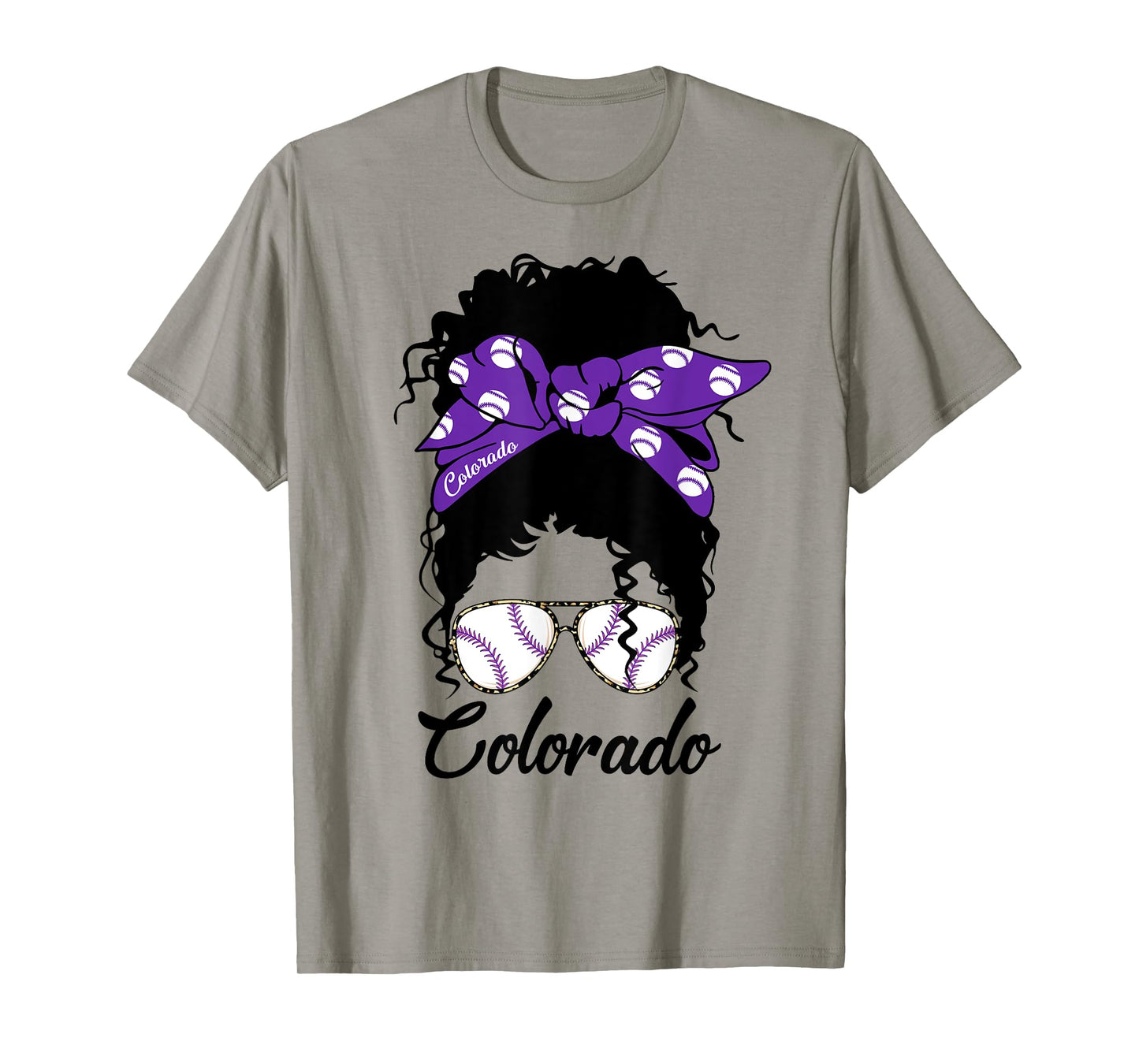 Messy Bun Stylish Baseball Tee for Colorado Women & Girls T-Shirt