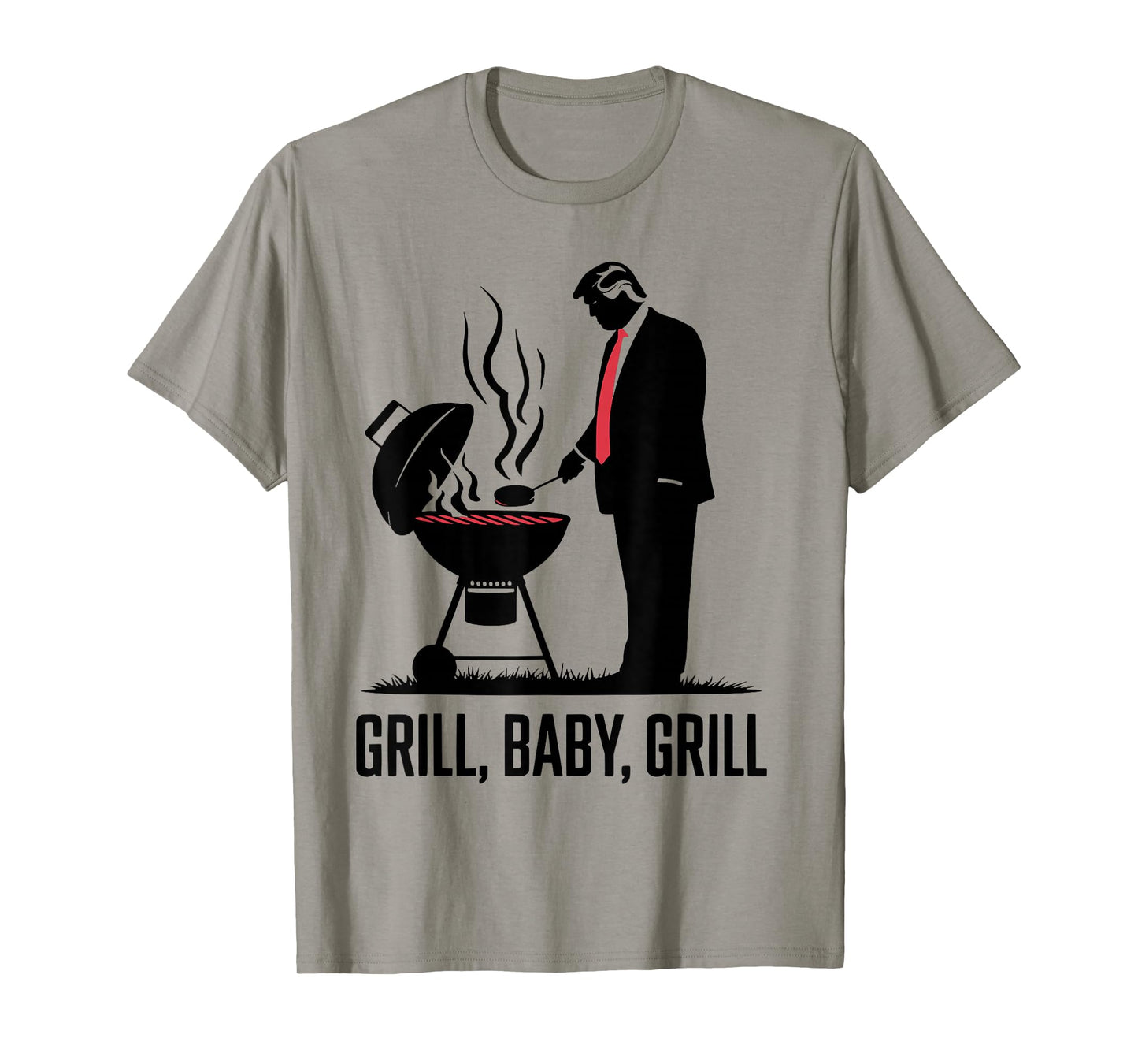 Grill Baby Grill Funny Trump Silhouette 4th of July BBQ T-Shirt
