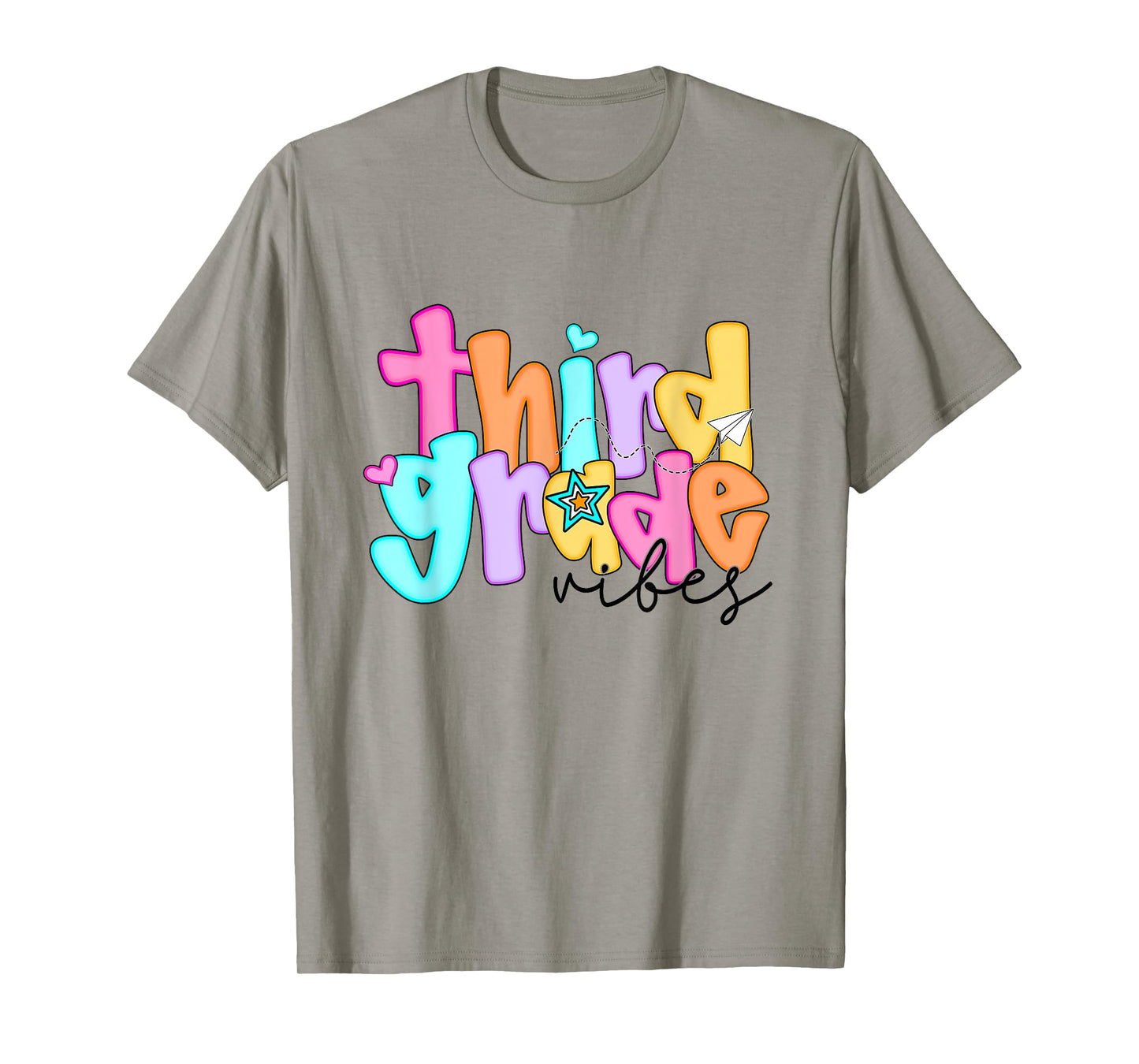 Preppy Third Grade Vibes Teacher Girls Kids Back To School T-Shirt
