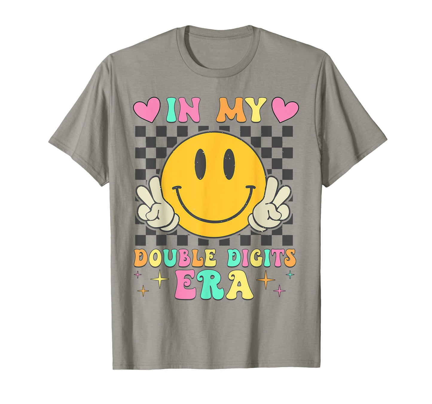 Birthday In My Double Digits Era Happy Face For Women Girls T-Shirt
