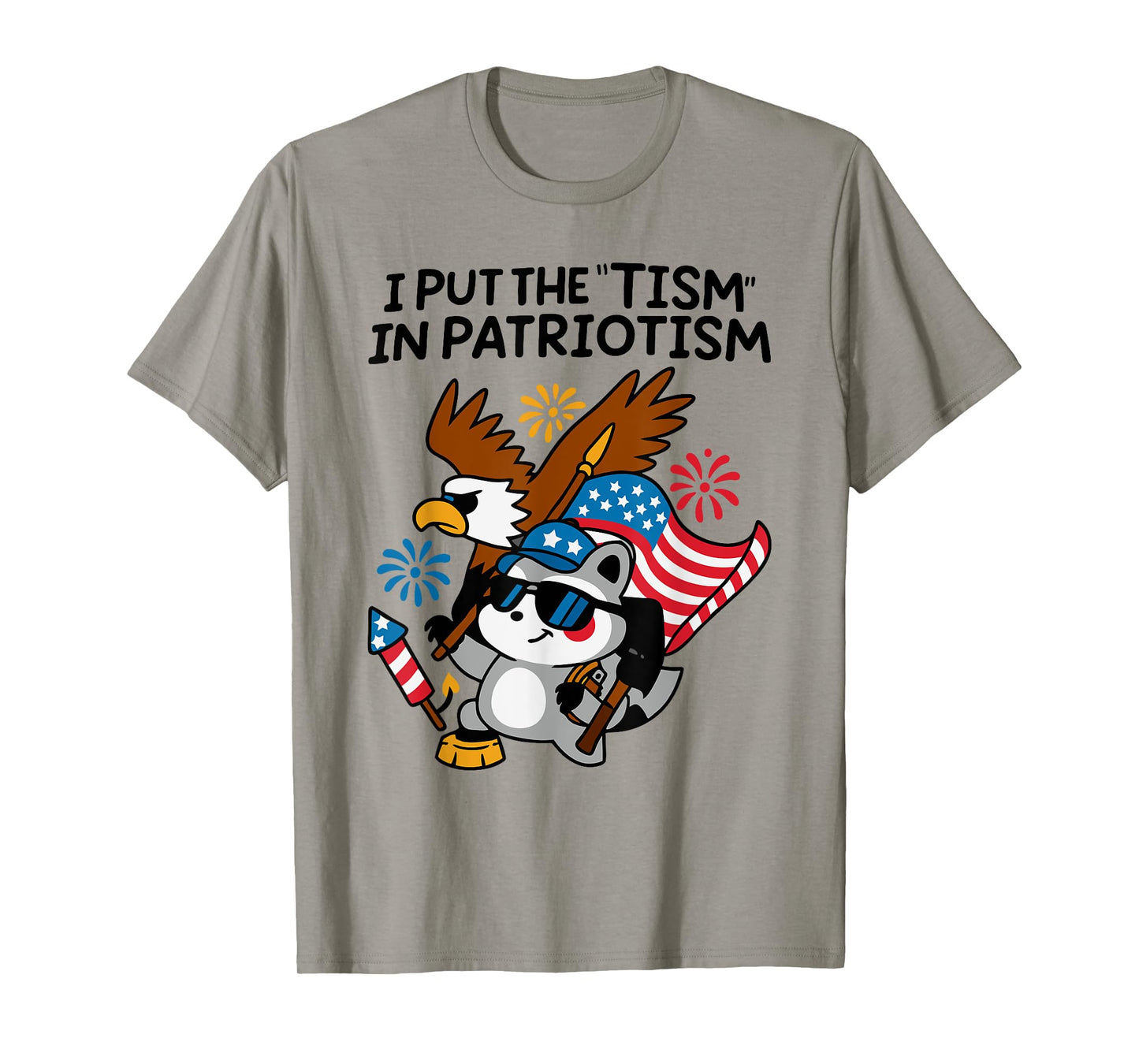 I Put The Tism in Patriotism Athletic Eagle T-Shirt