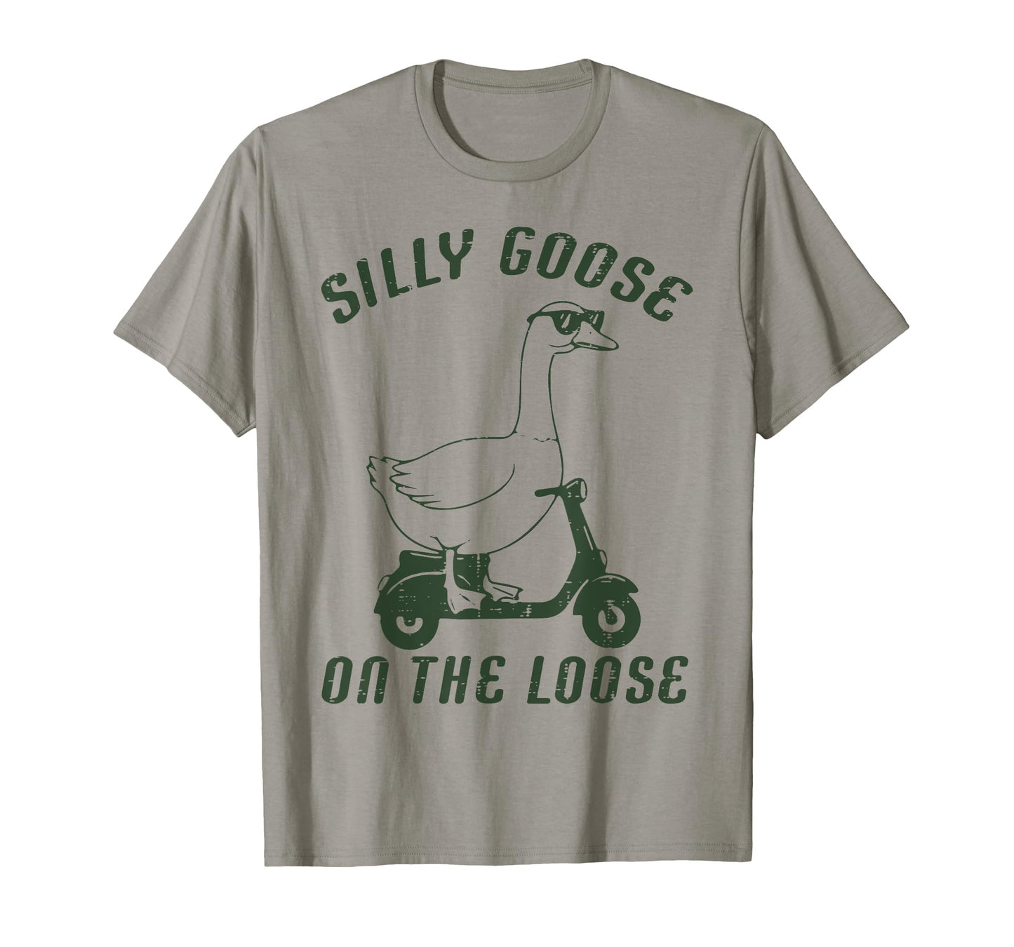 Goose Silly On The Loose Scooter Funny Animal Men Women Kids T-Shirt