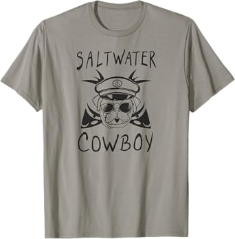 Sailing Saltwater Cowboy Dog Captain Fish Bones T-Shirt