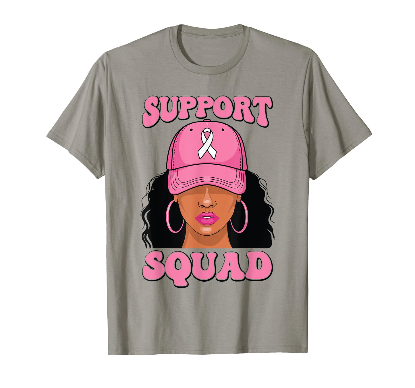 Black Woman Support Squad Breast Cancer Awareness T-Shirt