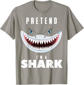Pretend I'm A Shark Funny Halloween Costume Matching Group T-Shirt