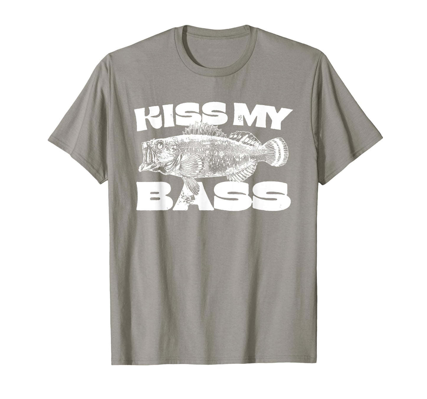 Funny Kiss My-Bass Fishing Lover Bass Fisher Womens Mens T-Shirt