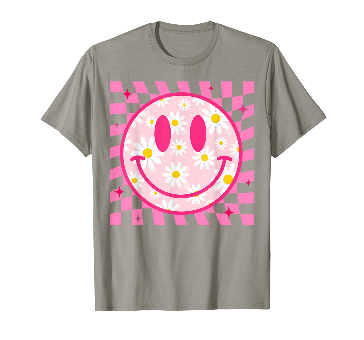 Happy Face Daisy Flower Shirt Preppy Aesthetic Smile Face T-Shirt