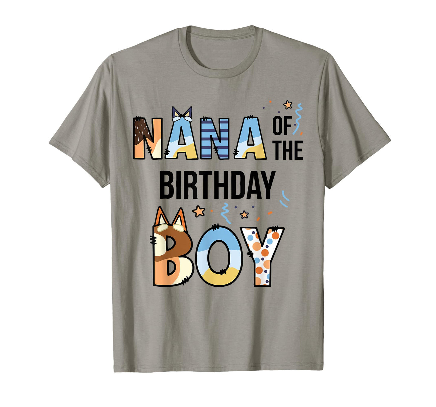 Nana Of The Birthday Boy Party Blue Dog Lover Matching T-Shirt