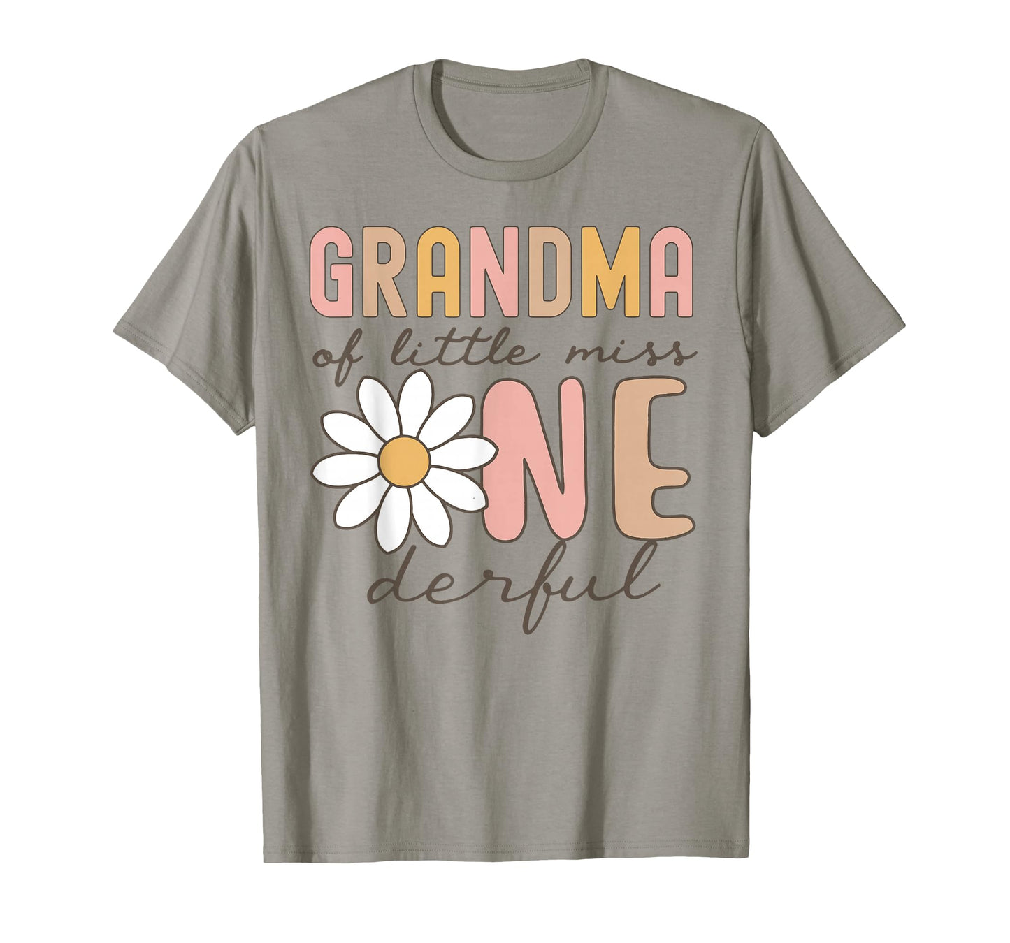 Grandma of Little Miss Onederful First Birthday Daisy Family T-Shirt