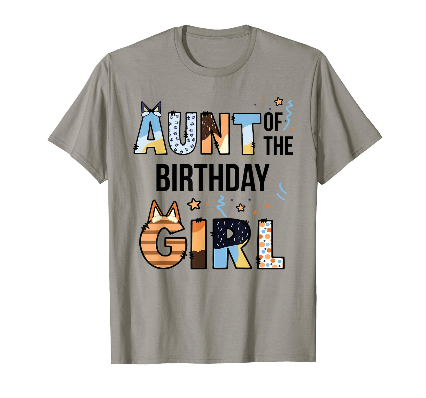 Aunt Of The Birthday Girl Party Blue Dog Lover Matching T-Shirt