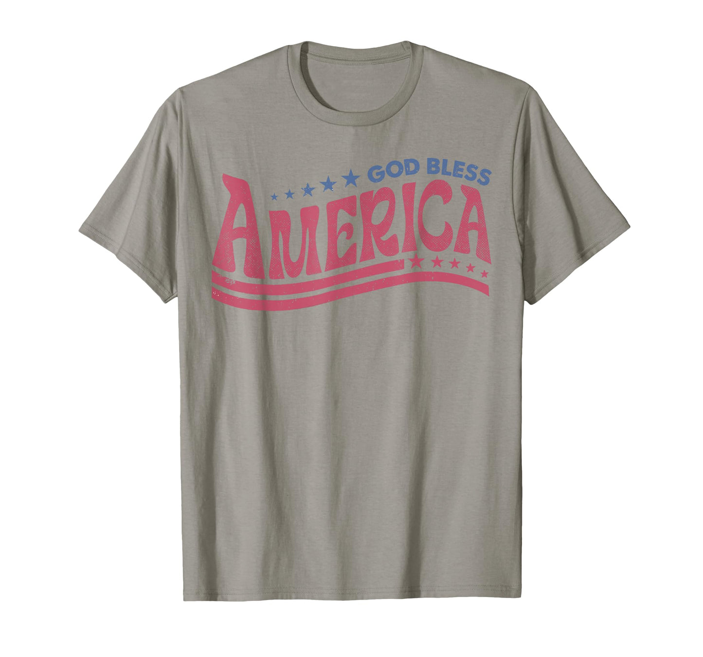 Retro 4th Of July God Bless America Patriotic Christian T-Shirt for Women Girls Kids Men