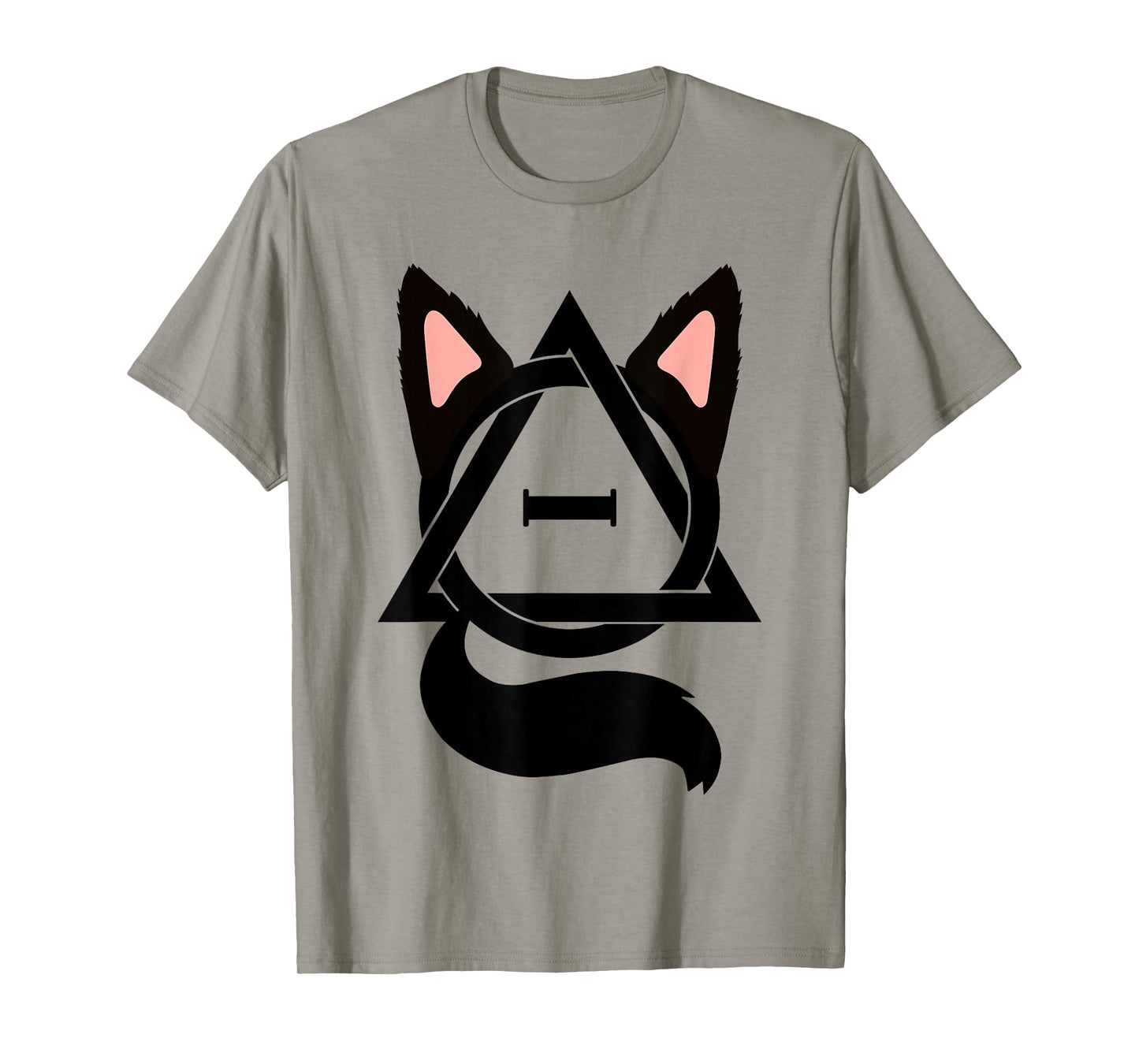 Unique Therian Gifts for Theta Delta Cat Lovers Unisex-Adult Therian Cat T-Shirt Grey Small Classic Fit Polyester 100% Short Sleeve T-Shirt