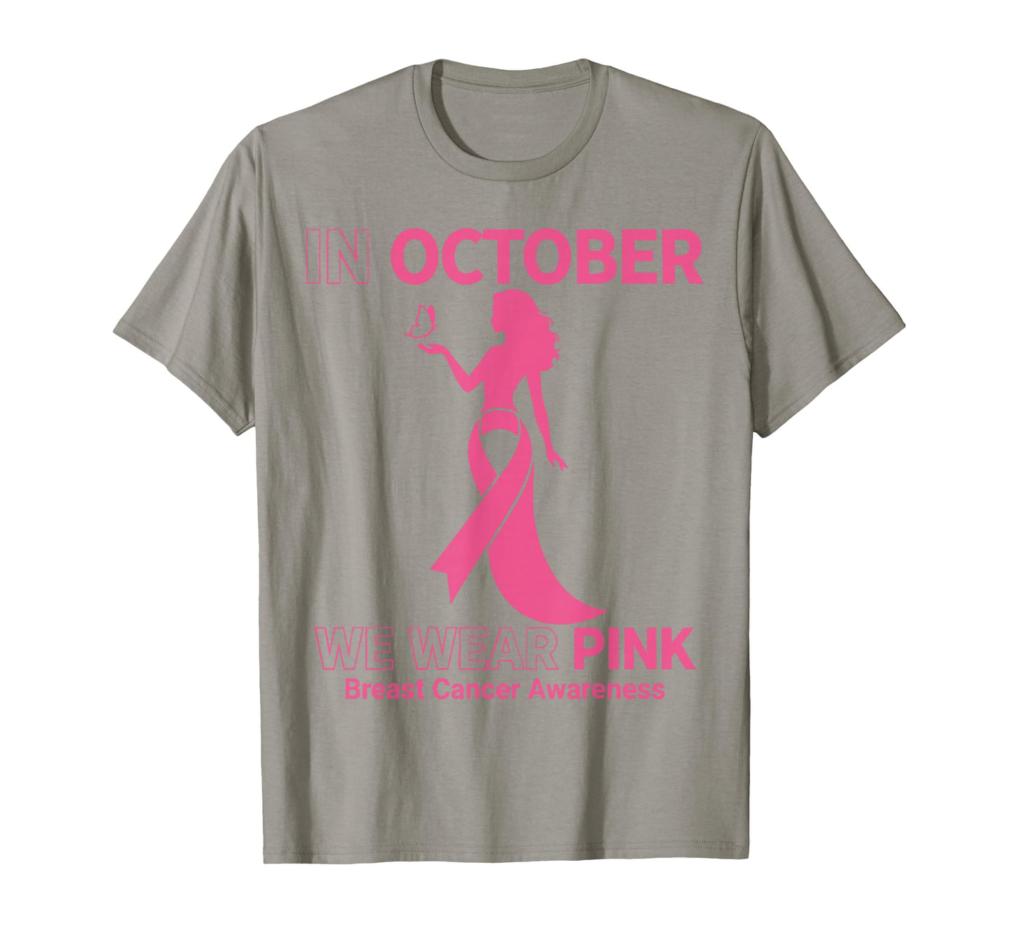 in October We Wear Pink Breast Cancer Awareness Ribbon 2025 T-Shirt