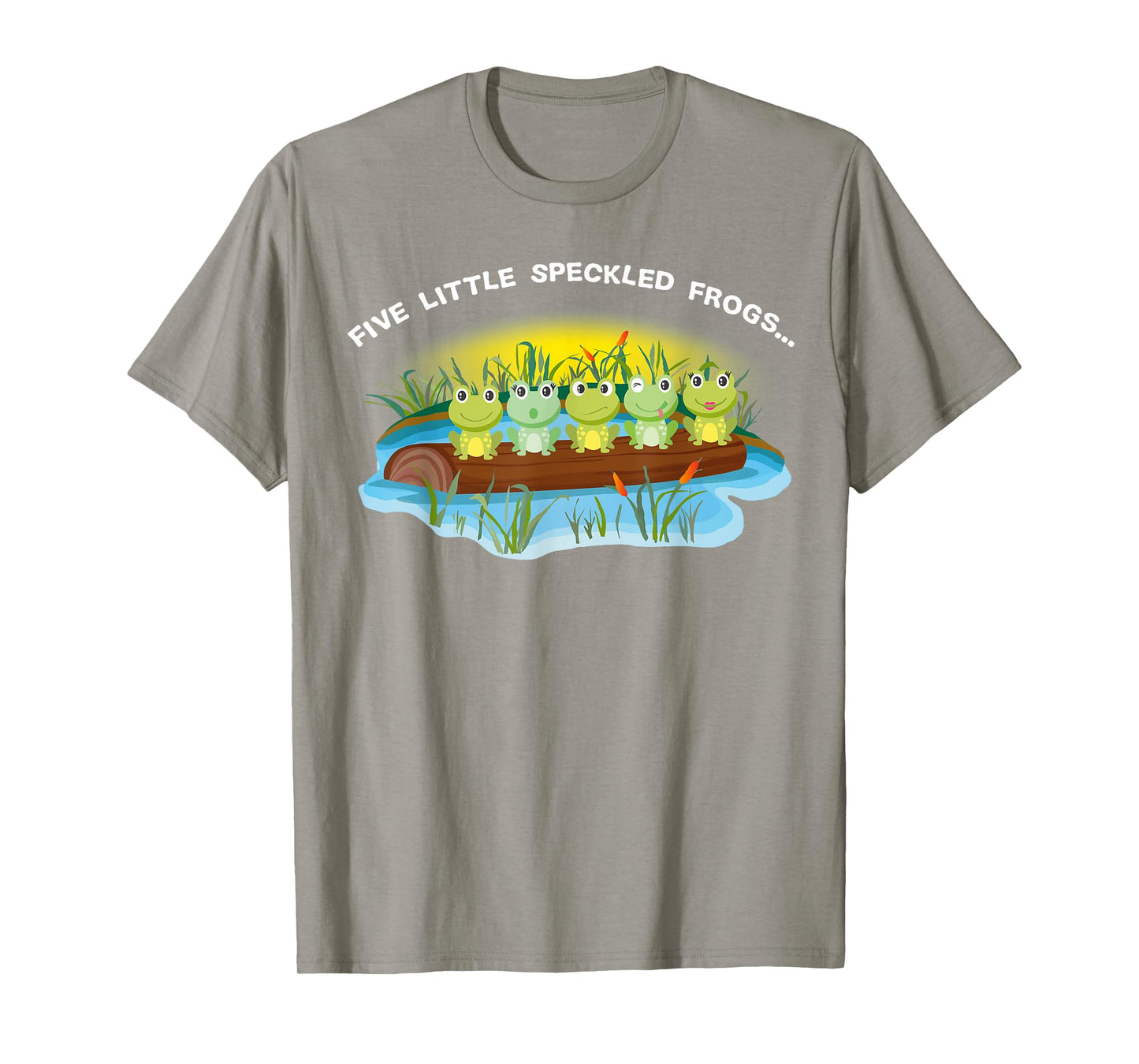 Five Little Speckled Frog unique Nursery Rhyme Green T-shirt T-Shirt
