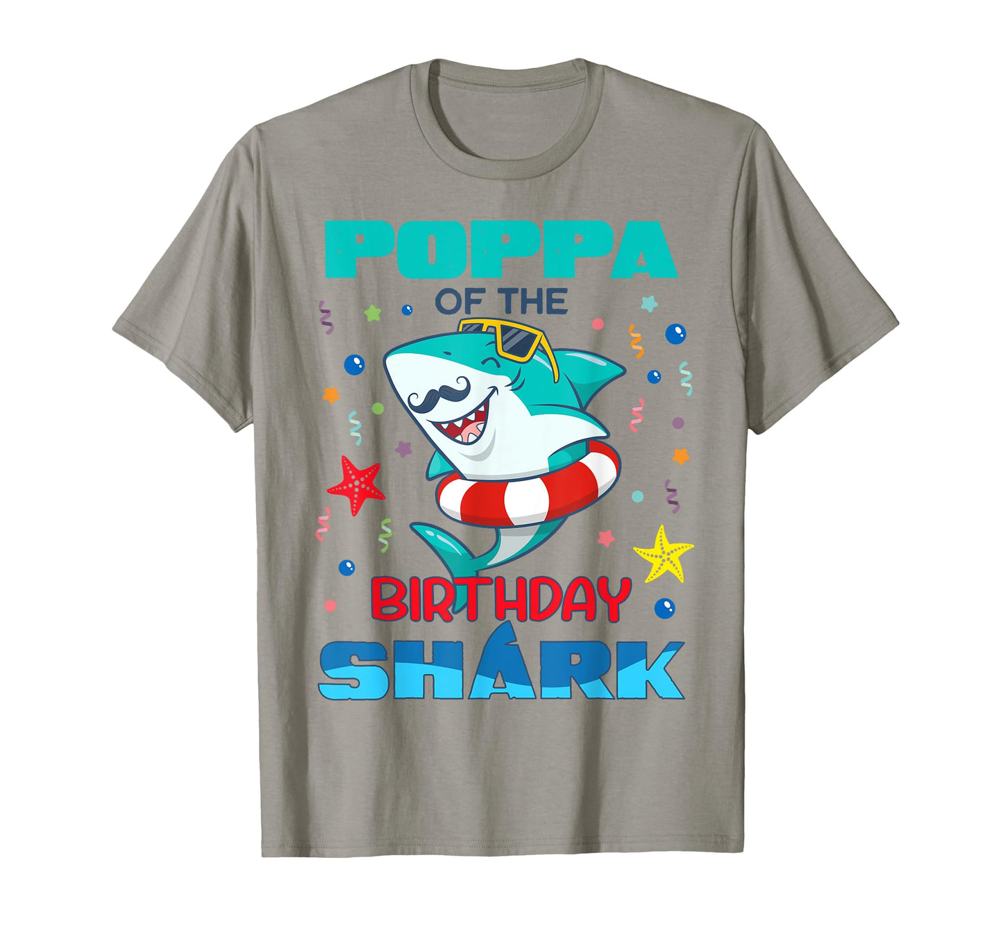 Poppa Of The Birthday Shark Kids Party Family Matching T-Shirt