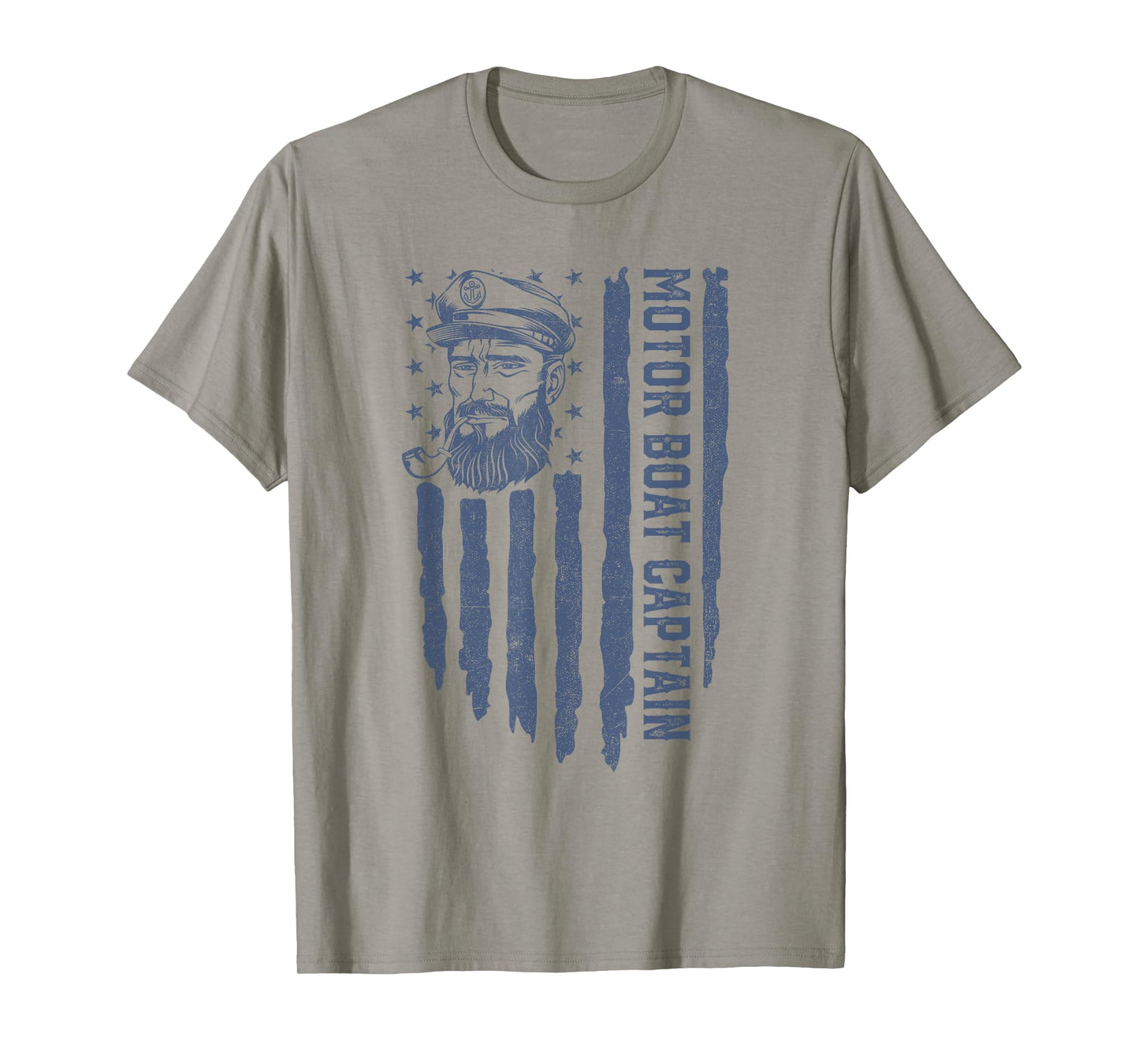Motor Boat Captain American Flag Pontoon Boating 4th of July T-Shirt